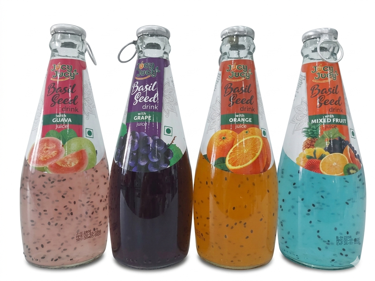 Jucy Jucy Orange, Grape, Guava and Mix Fruit Juice Basil See