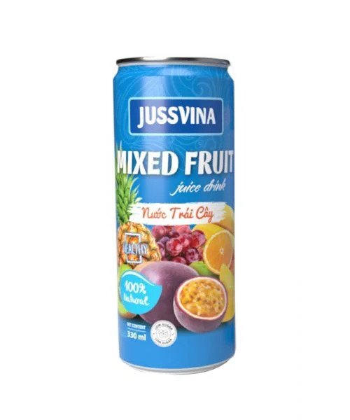 Jussvina Mixed Fruit Juice Drink (330ml Can) | 100% Natural Trop