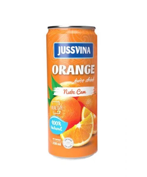 Jussvina Orange Juice Drink (330ml Can) | 100% Natural Zesty Cit