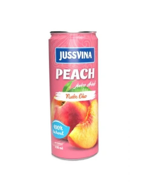 ussvina Peach Juice Drink (330ml Can) | 100% Natural Sweet Peach