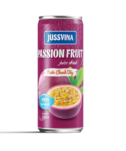 Jussvina Passion Fruit Juice Drink with Pulp (330ml Can) | 100% 