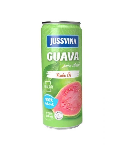Jussvina Guava Juice Drink (330ml Can) | 100% Natural Pink Guava